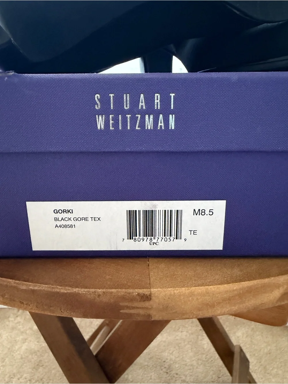 Stuart Weitzman Black GORE‑TEX Waterproof Square Toe Ankle Boot Women's Size 8.5